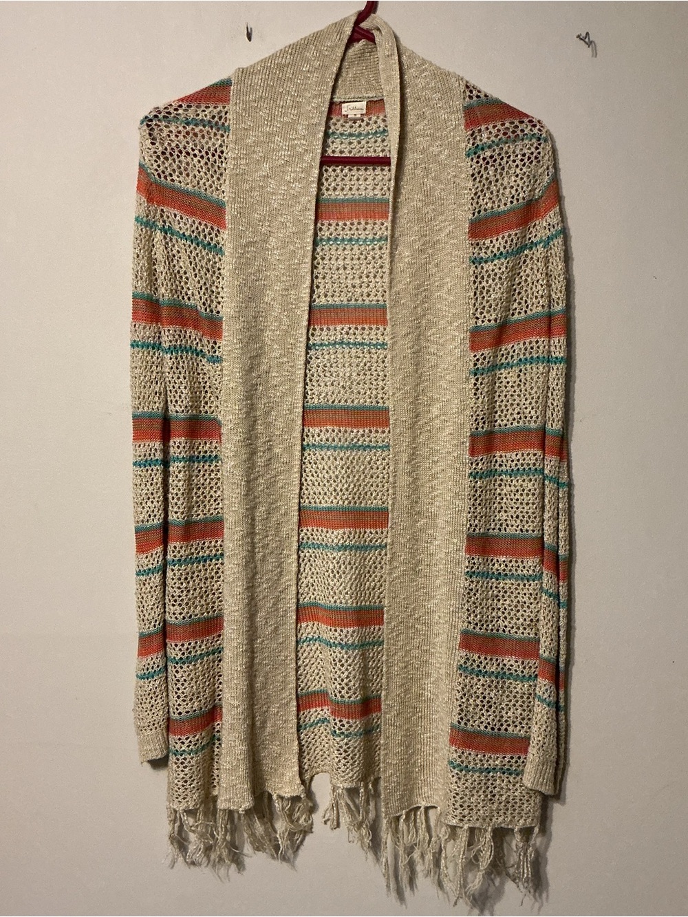 Trillium Beige and Multicolor Striped Cardigan